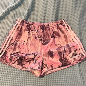 NWT Adidas “satin” pink camo shorts
